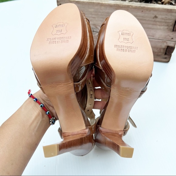 Stuart Weitzman- NEW Platform Leather Heels Size 7 - Picture 6 of 8